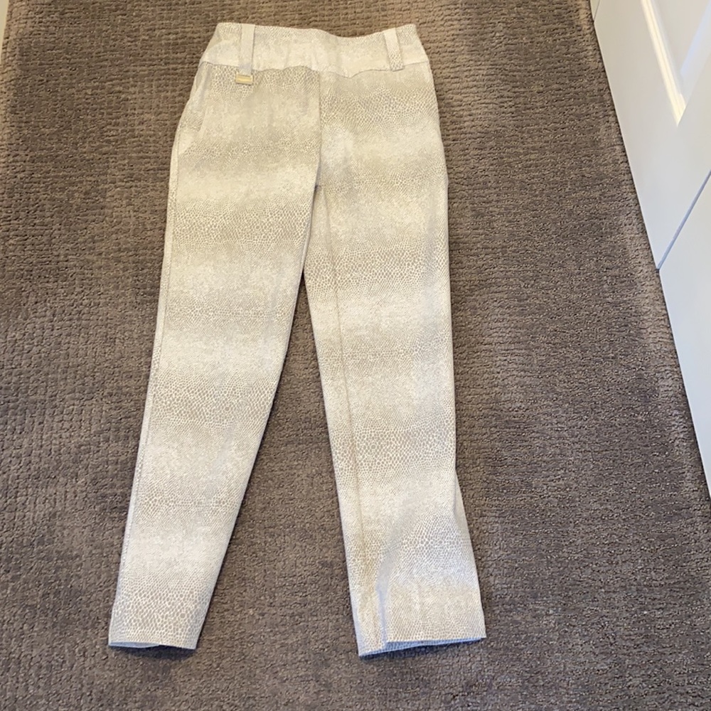 Lisette L Sport Women’s Silver and White Animal Printed Golf Pants 2